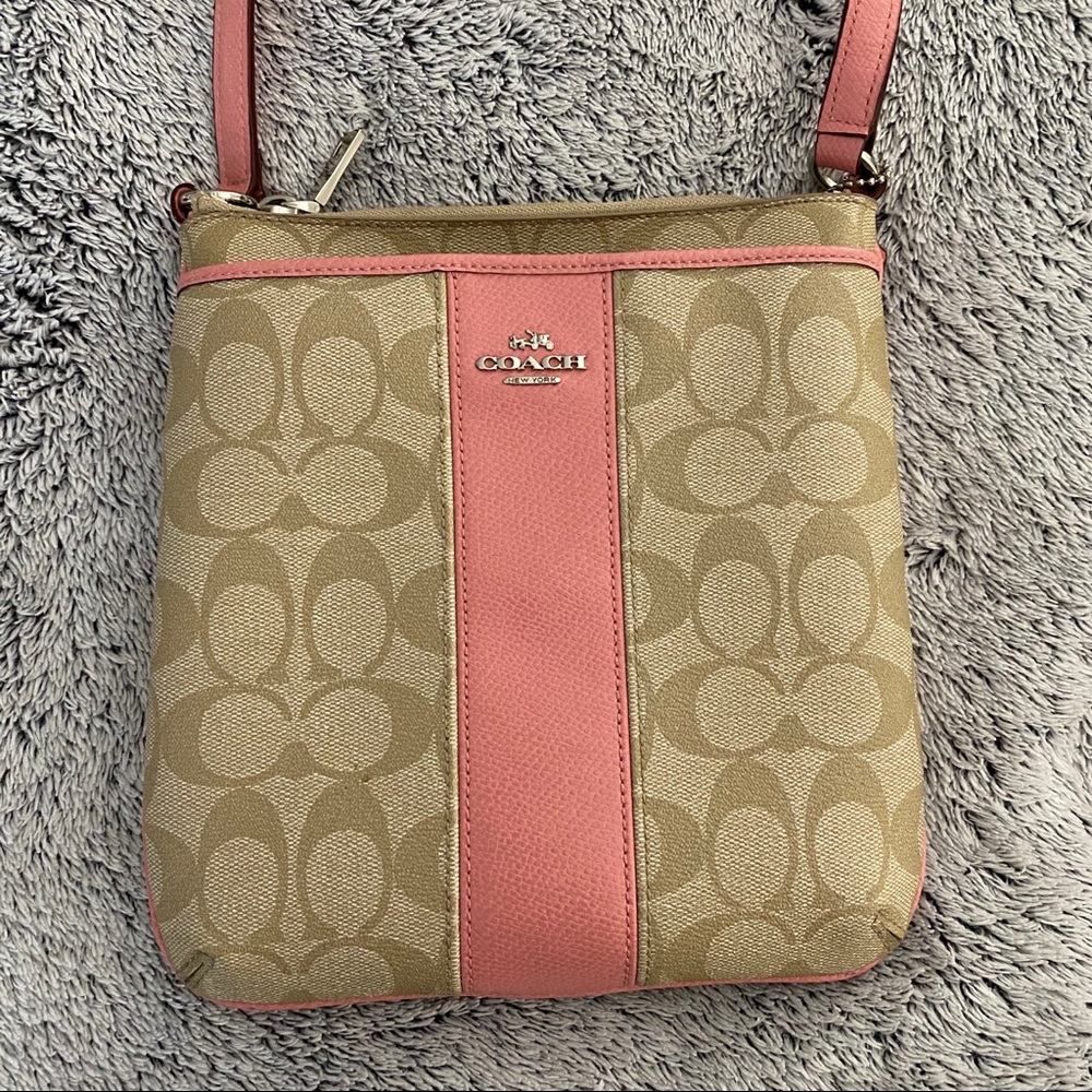 Coach Pink and Tan Crossbody